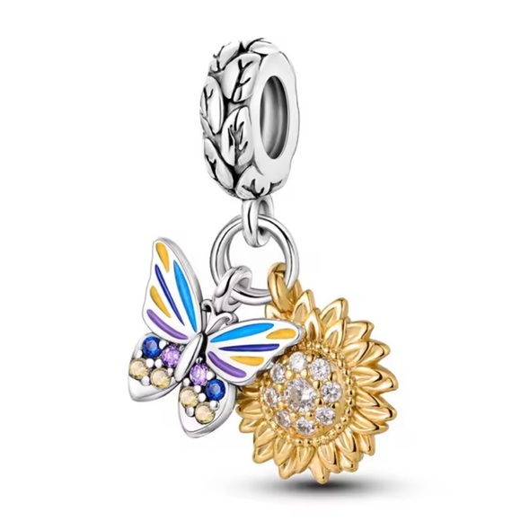 Pandora Silver and Gold Nature Charm Bracelet - Picture 1 of 1
